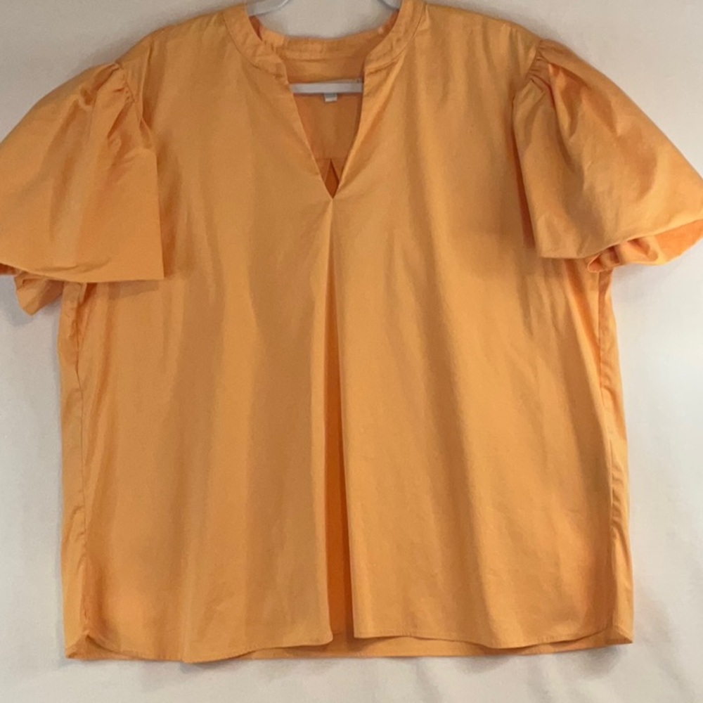 Chico's Orange Short Sleeve Blouse size 3